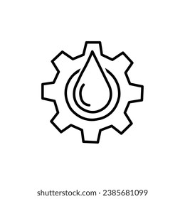 Oil and gear solid icon. Automobile liquid vector illustration isolated on white. Auto lubricant design, designed for web and app.