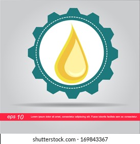 oil in gear vector icon