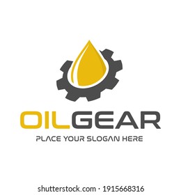 Oil gear vector logo template. This design use cog symbol. Suitable for industrial.