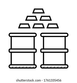 Vector de icono de barras de oro de aceite