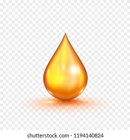 Oil gold bubble isolated on a transparent background. Vector illustration