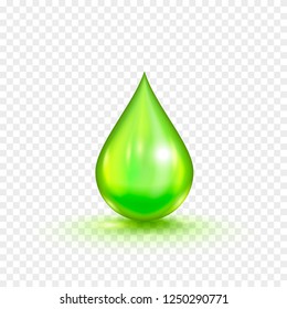Oil green bubble isolated on a transparent background. Vector illustration