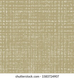 Oil green -Dyed Effect Textured Checked Distressed Background. Seamless Pattern. Distressed linen texture. Mesh. Monochrome. Vector illustration