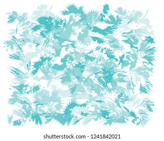 Oil hand drawn brush painting in light blue colors. Watercolor abstract brush painted vector illustration. Brush stokes painting, color splashing. Expressive spray image for wallpapers and postcards.