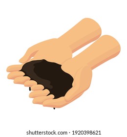 Oil in hands icon. Isometric of oil in hands vector icon for web design isolated on white background
