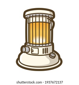 Oil heater vector illustration. Home appliances. In operation.