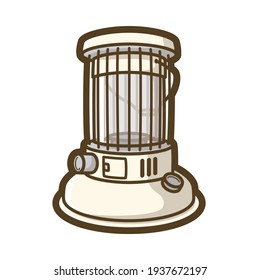 Oil heater vector illustration. Home appliances.