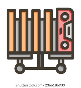 Icono De Colores Llenos De Linea Espesa Del Vector Del Calefactor De Aceite Para Uso Personal Y Comercial.
