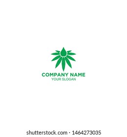 Oil Hemp Logo Design Vector