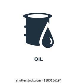 Oil icon. Black filled vector illustration. Oil symbol on white background. Can be used in web and mobile.