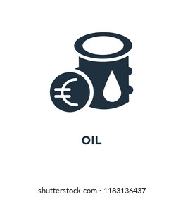 Oil icon. Black filled vector illustration. Oil symbol on white background. Can be used in web and mobile.