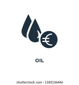 Oil icon. Black filled vector illustration. Oil symbol on white background. Can be used in web and mobile.