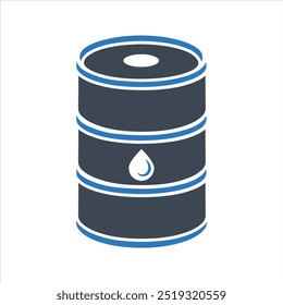 Oil icon. Oil drum container, barrel. Oil industry icon