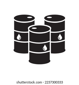 Oil icon. Oil drum containers. Oil industry. Vector icon isolated on white background.