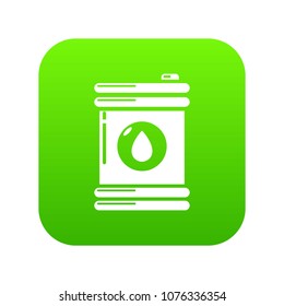 Oil icon green vector isolated on white background