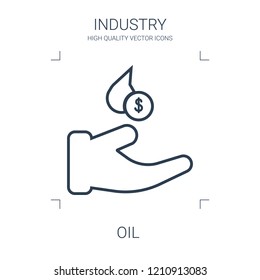 oil icon. high quality line oil icon on white background. from industry collection flat trendy vector oil symbol. use for web and mobile