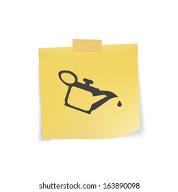 Oil icon on note pad paper,vector