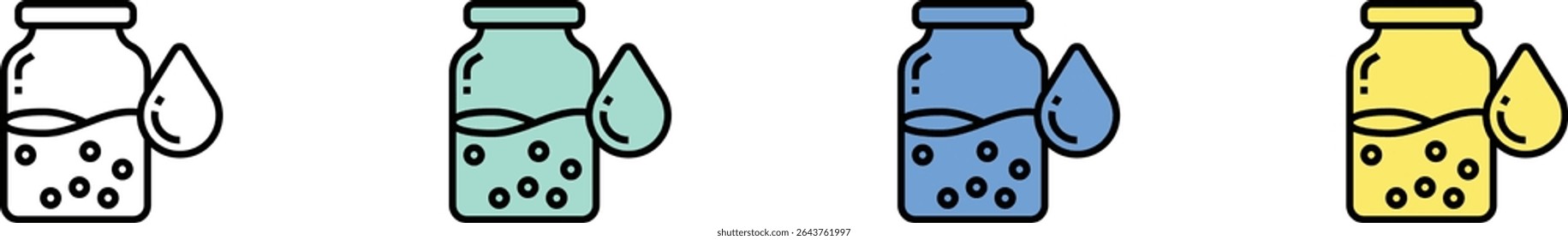 oil icon. Outline, Green, Blue and Yellow Style Design Isolated On White Background