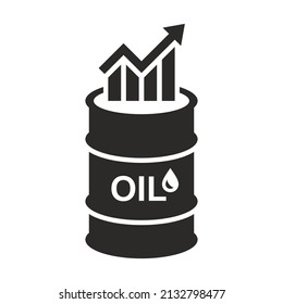 Oil icon. Oil price surge. Oil industry. Price per barrel. Vector icon isolated on white background.