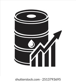 Oil icon. Oil price surge. Oil industry. Price per barrel icon