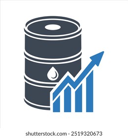 Oil icon. Oil price surge. Oil industry. Price per barrel icon