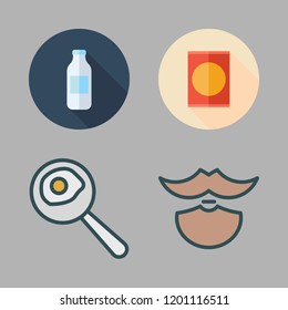 oil icon set. vector set about products, beard and fried egg icons set.