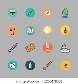 oil icon set. vector set about clam, gel, oil platform and paint tube icons set.