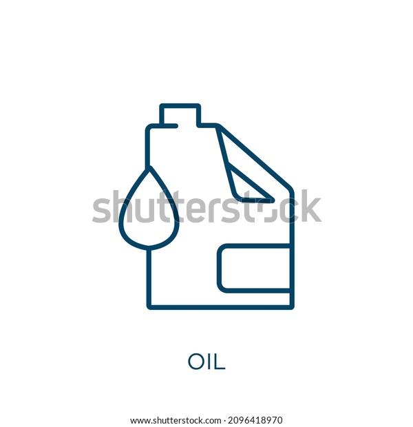 oil icon.\
Thin linear oil outline icon isolated on white background. Line\
vector oil sign, symbol for web and\
mobile
