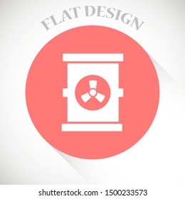 Oil icon vector drum container / barrel with sign flat vector icon for apps and websites. Oil icon vector Abstract symbol of a drop. Oil icon vector EPS-10 (non transparent elements, non gradient)
