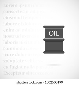 Oil icon vector drum container / barrel with sign flat vector icon for apps and websites. Oil icon vector Abstract symbol of a drop. Oil icon vector EPS-10 (non transparent elements, non gradient)
