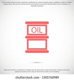 Oil icon vector drum container / barrel with sign flat vector icon for apps and websites. Oil icon vector Abstract symbol of a drop. Oil icon vector EPS-10 (non transparent elements, non gradient)
