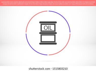 Oil icon vector drum container / barrel with sign flat vector icon for apps and websites. Oil icon vector Abstract symbol of a drop. Oil icon vector EPS-10 (non transparent elements, non gradient)
