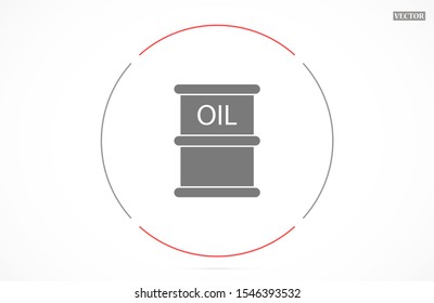 Oil icon vector drum container / barrel with sign flat vector icon for apps and websites. Oil icon vector Abstract symbol of a drop. Oil icon vector EPS-10 (non transparent elements, non gradient)
