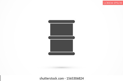 Oil icon vector drum container / barrel with sign flat vector icon for apps and websites. Oil icon vector Abstract symbol of a drop. Oil icon vector EPS-10 (non transparent elements, non gradient)
