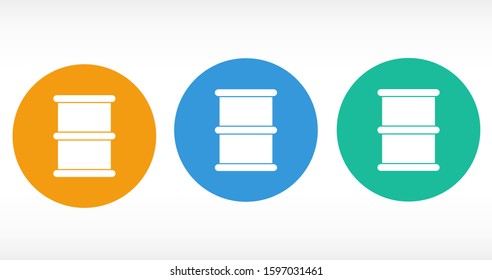 Oil icon vector drum container / barrel with sign flat vector icon for apps and websites. Oil icon vector Abstract symbol of a drop. Oil icon vector EPS-10 (non transparent elements, non gradient)
