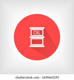 Oil icon vector drum container / barrel with sign flat vector icon for apps and websites. Oil icon vector Abstract symbol of a drop. Oil icon vector EPS-10 (non transparent elements, non gradient)