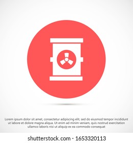 Oil icon vector drum container / barrel with sign flat vector icon for apps and websites. Oil icon vector Abstract symbol of a drop. Oil icon vector EPS-10 (non transparent elements, non gradient)