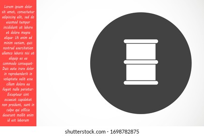 Oil icon vector drum container / barrel with sign flat vector icon for apps and websites. Oil icon vector Abstract symbol of a drop. Oil icon vector EPS-10 (non transparent elements, non gradient)