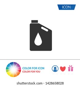 Oil icon vector , Oil Gallon icon isolated on white background.