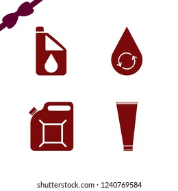 oil icon. oil vector icons set car oil, canister, hydraulic energy and cream tube
