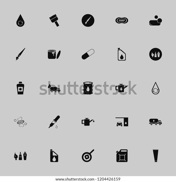 oil icon. oil vector icons set car oil, soap, paint\
brush and cream tube