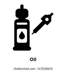 Oil icon vector isolated on white background, logo concept of Oil sign on transparent background, filled black symbol