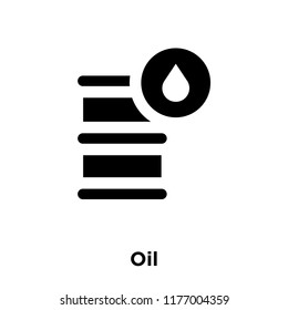 Oil icon vector isolated on white background, logo concept of Oil sign on transparent background, filled black symbol