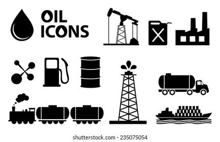 oil icons in black color