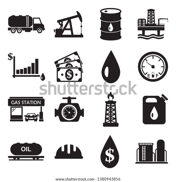 Oil Icons Black Flat Design Vector Stock Vector (Royalty Free ...