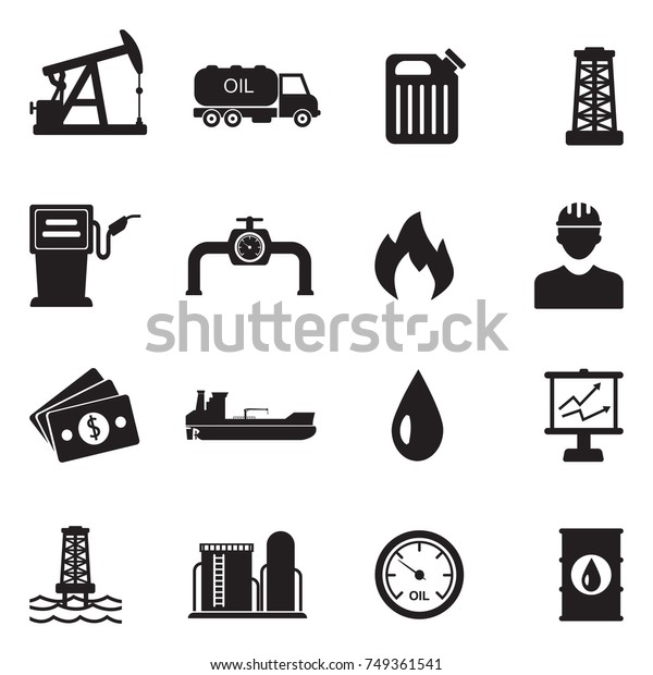 Oil Icons Black Flat Design Vector Stock Vector (Royalty Free ...