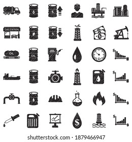 Oil Icons. Black Scribble Design. Vector Illustration.