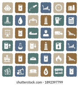 Oil Icons. Grunge Color Flat Design. Vector Illustration.