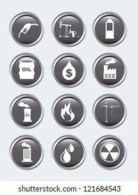 oil icons over gray background. vector illustration