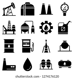 Oil Icons Pack Isolated Oil Symbols Stock Vector (Royalty Free) 1274176120